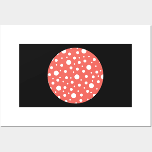 Polka Dot on Living Coral Posters and Art